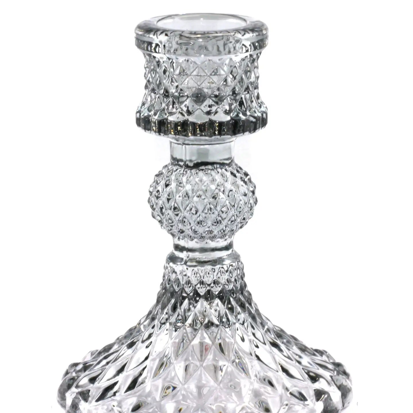 Colored Glass Taper Holder | Smoke