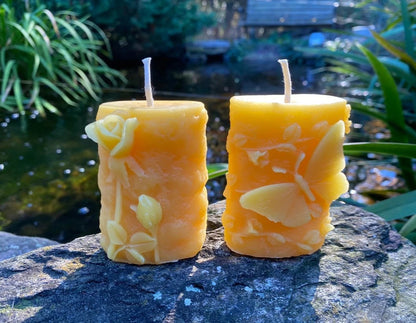 Vine Rose and Butterfly Pair Beeswax