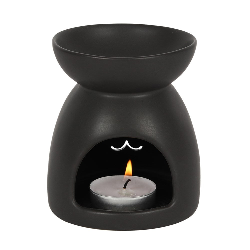 Gothic Black Cat Cut Out Oil Burner and Wax Warmer