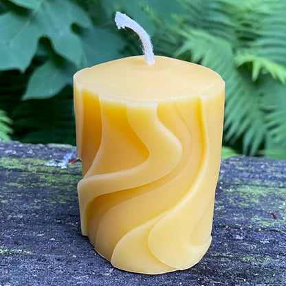 Whirly Pillar Beeswax Candle
