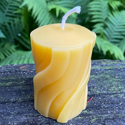 Whirly Pillar Beeswax Candle
