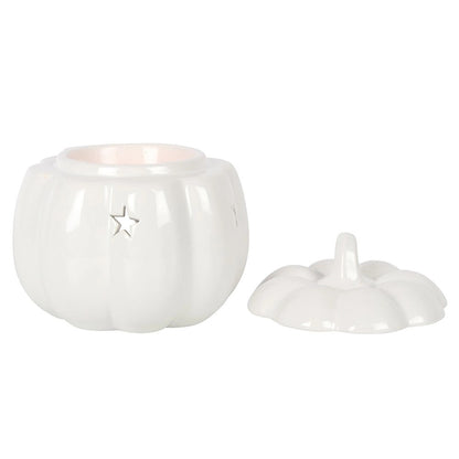 White Autumn and Fall Pumpkin Halloween Oil Burner