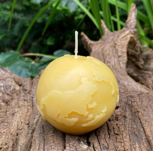 World Globe Beeswax Candle
