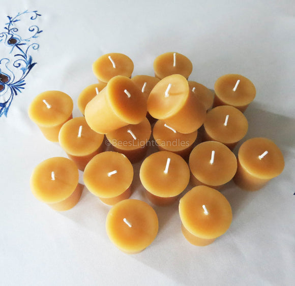 All Natural Beeswax Votive 20 Pack - Bees Light Candles