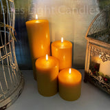 Beeswax Pillar Candles Four Inch Wide - Bees Light Candles