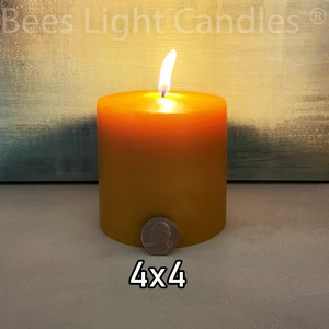 4" x 4" Beeswax Pillar Candles - Bees Light Candles