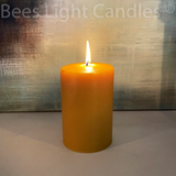 4" x 6" Beeswax Pillar Candles - Bees Light Candles