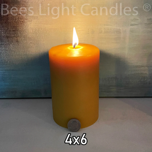 4" x 6" Beeswax Pillar Candles - Bees Light Candles