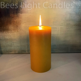 4" x 8" Beeswax Pillar Candles - Bees Light Candles