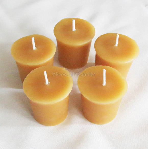 All Natural Beeswax Votive 5 Pack - Bees Light Candles