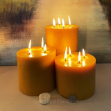 6 INCH Wide BEESWAX PILLAR Candle Set / Huge Bees Wax Candles Unscented Natural Allergy Friendly Purifying Pillars / Cylindrical Centerpiece - Bees Light Candles