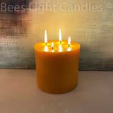 6x6 Six Inch Wide Six Inch TALL BEESWAX PILLAR Candles - Bees Light Candles