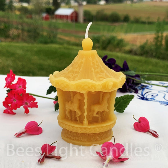 Carousel Beeswax Candle - Bees Light Candles