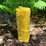 Beeswax Fern Candle Set Sphere & Pillar - Bees Light Candles