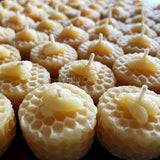 Honeycomb Beeswax Tealight Candles with Bee Embossed - Bees Light Candles