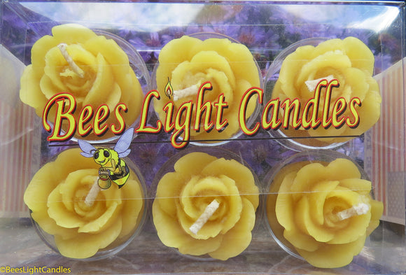 Rose Tea Lights 6 Pack - Bees Light Candles