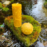 Beeswax Fern Candle Set Sphere & Pillar - Bees Light Candles