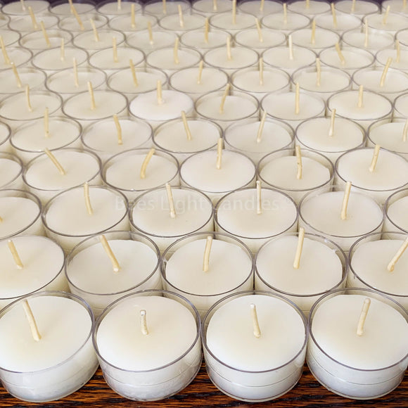 White Beeswax Tealights With Cups BULK - Bees Light Candles