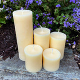 White Pillar Candles in 5 Sizes - Bees Light Candles