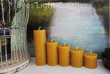 Yellow Pillar Candles in 5 Sizes - Bees Light Candles