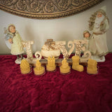 Christmas Beeswax Candle Set of 6 / Tealight Candles / Santa / Snowman / Stocking Stuffer / Pinecone / Present - Bees Light Candles
