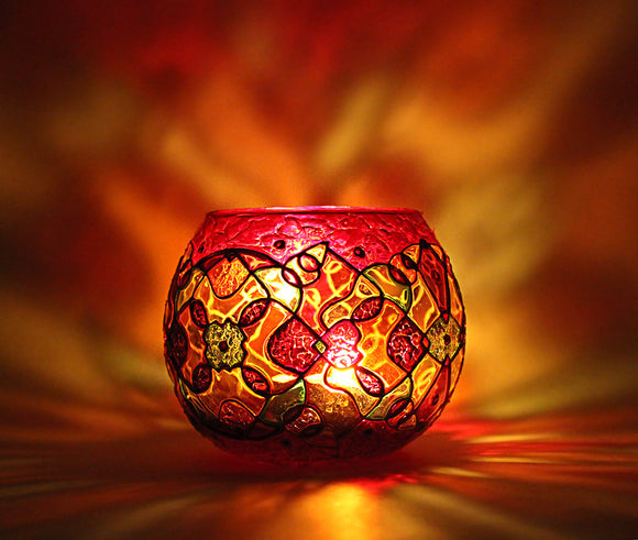 Red Kaleidoscope Holder - Bees Light Candles
