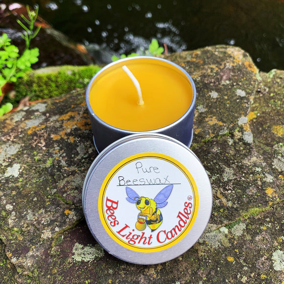 Pure Beeswax Tin Candle - Bees Light Candles
