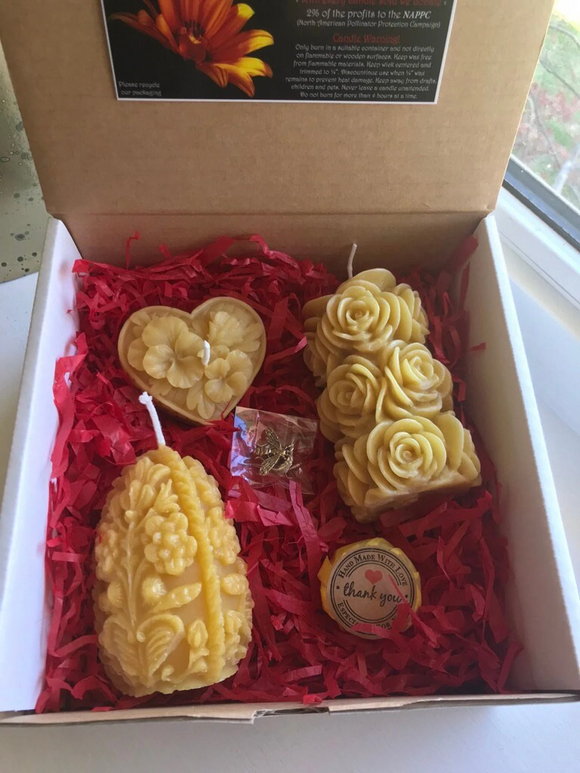 Valentine Beeswax Candle Gift Box - Bees Light Candles