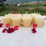 White Beeswax Votive Candles - Bees Light Candles